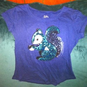 Justice sequined squirrel shirt